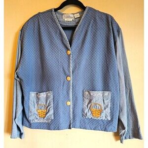 Vintage Longaberger Basket Knit Cardigan Women Size  XL  Belle Pointe